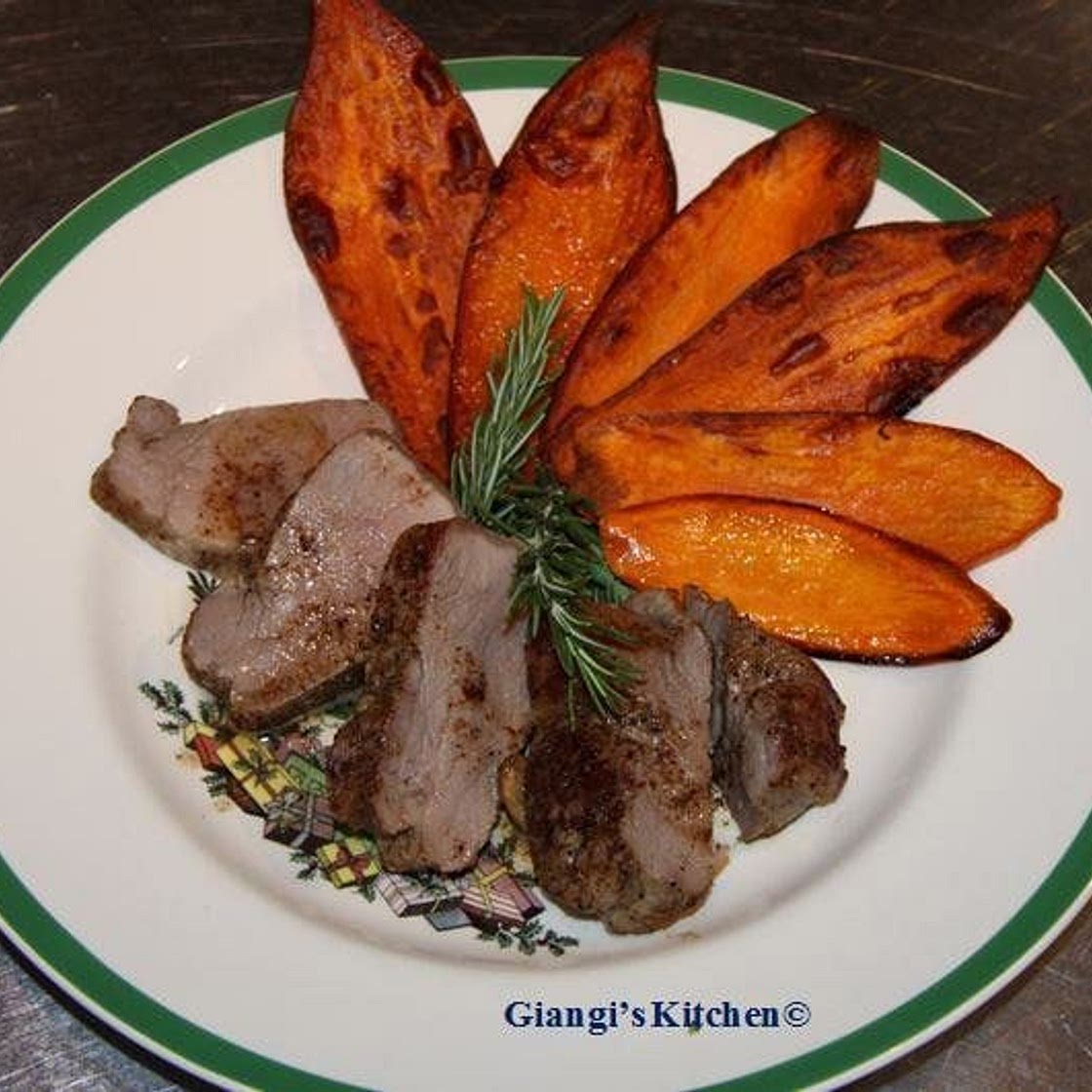 Pan Roasted Pork Tenderloin with Garlic, Coriander and Rosemary