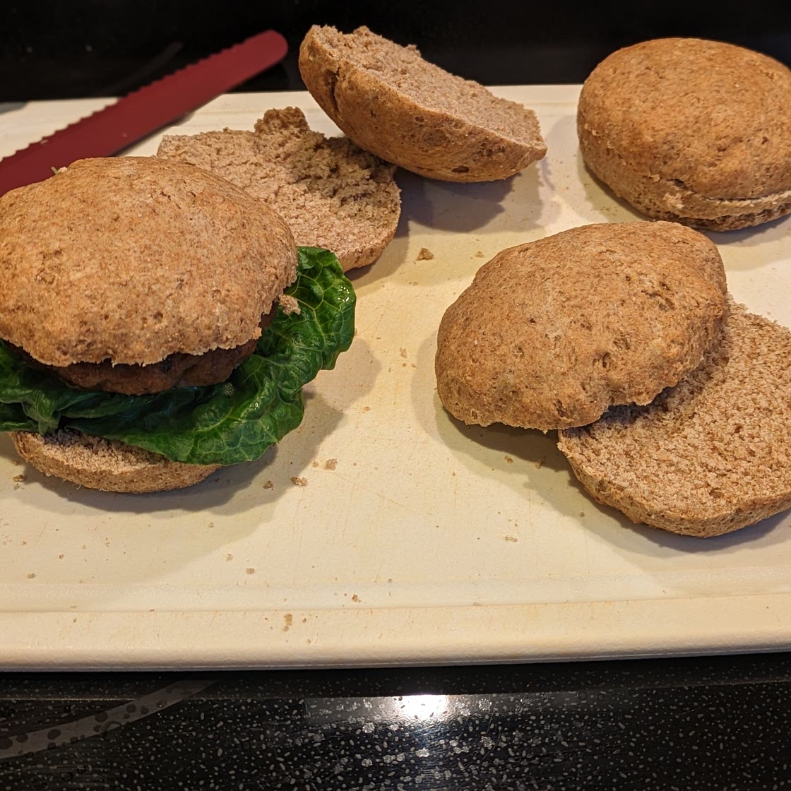 No Yeast Whole Wheat Burger Buns