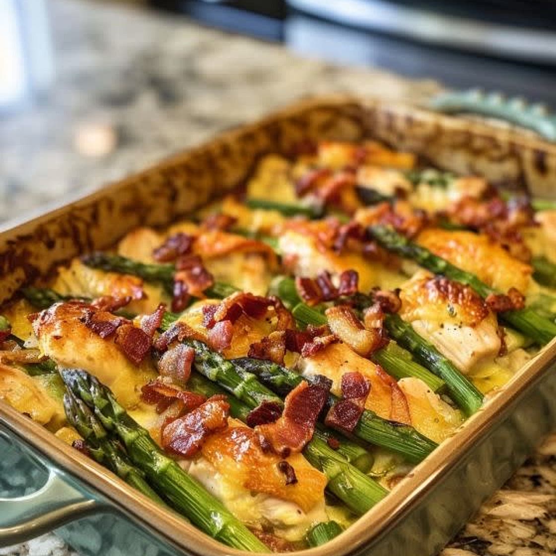 Asparagus & Bacon Chicken Potato Casserole 