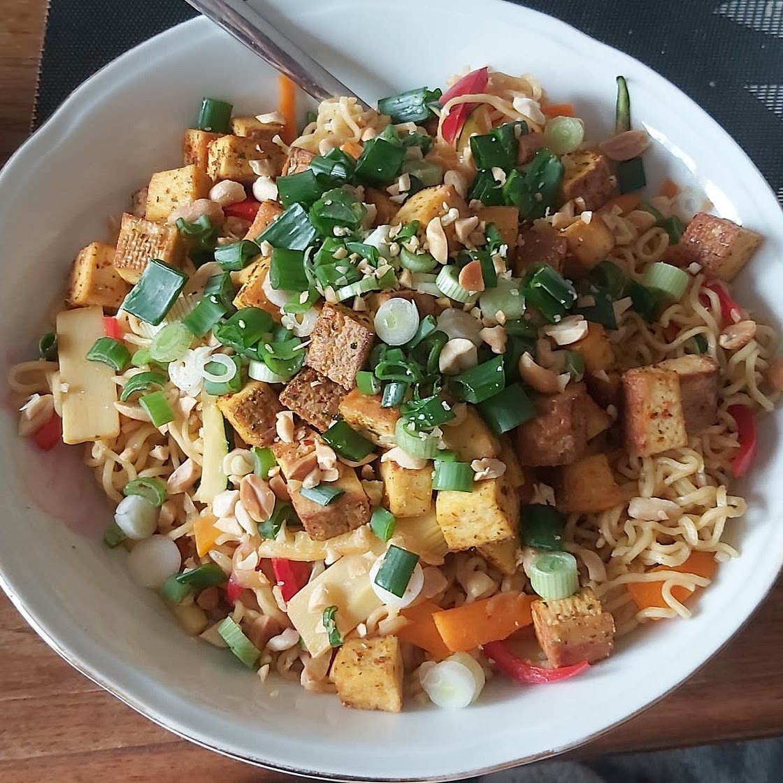 Ramen with wok veggies