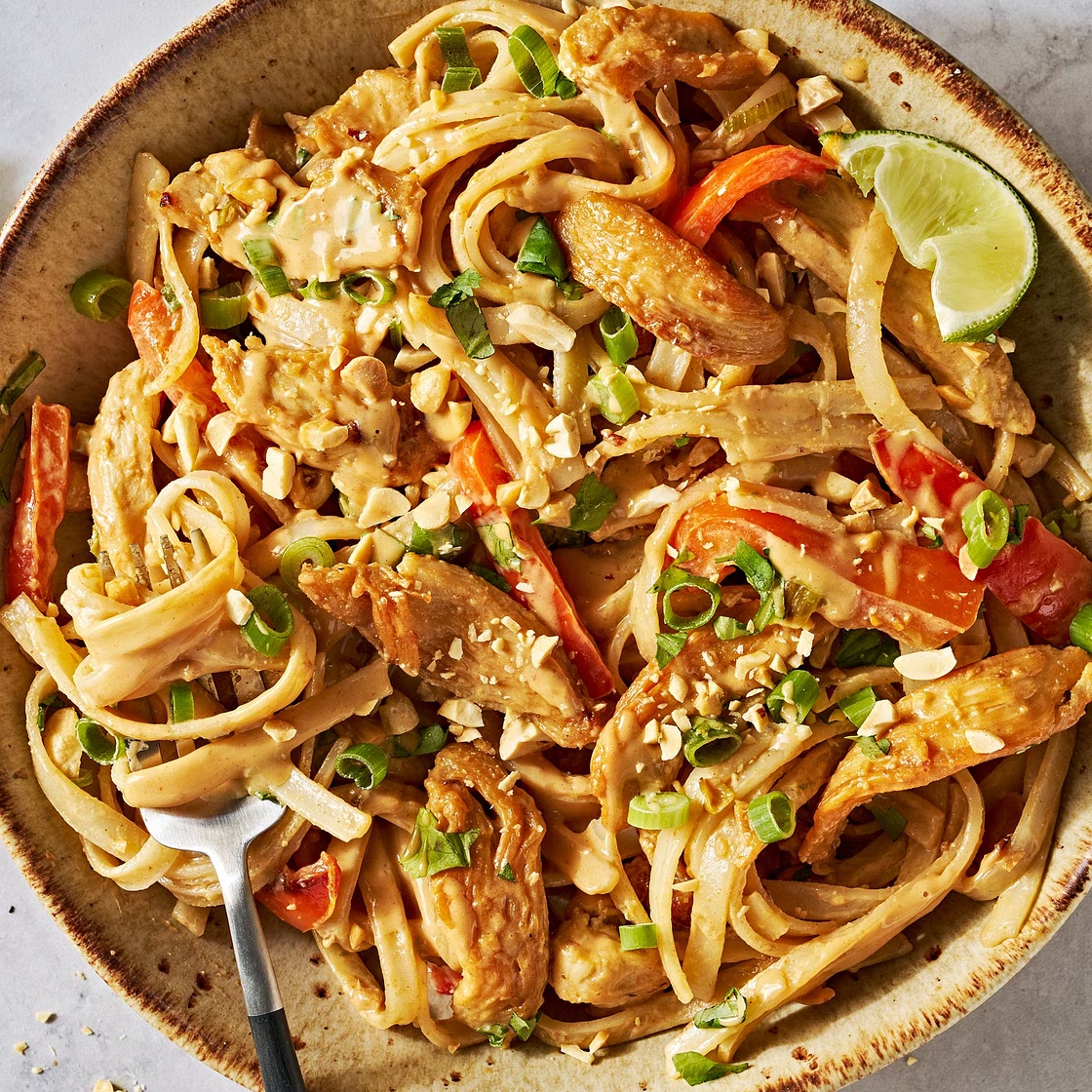 Creamy Peanut-Lime Chicken With Noodles