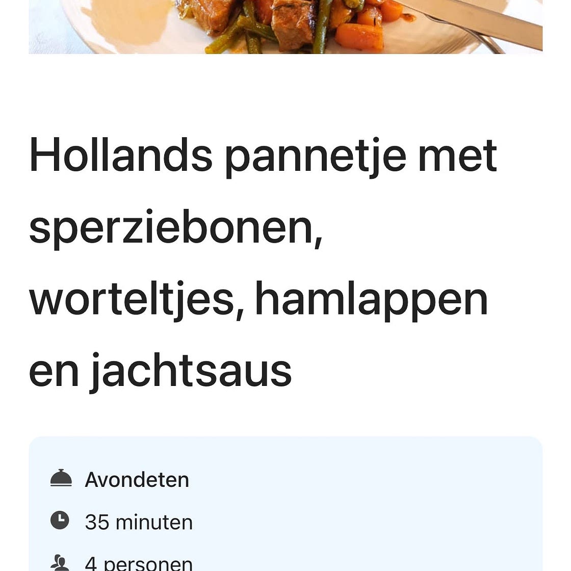 Hollands pannetje met sperziebonen