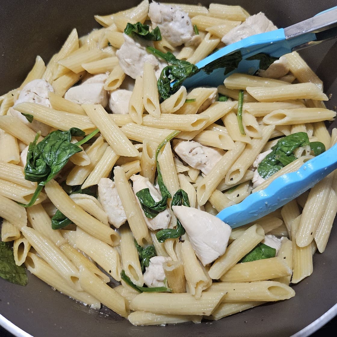 Chicken & Spinach Skillet Pasta with Lemon & Parmesan