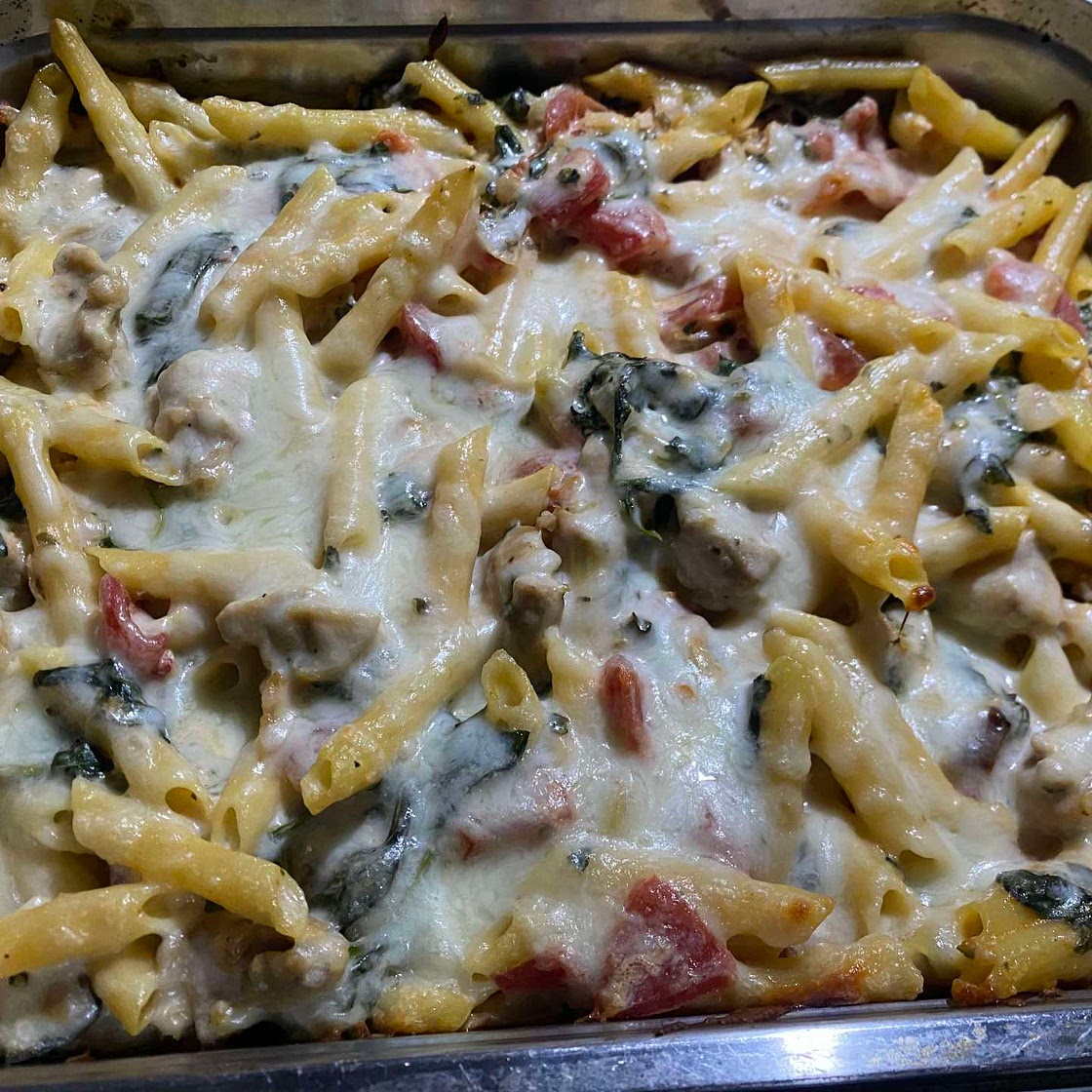 Chicken & Spinach Pasta Bake