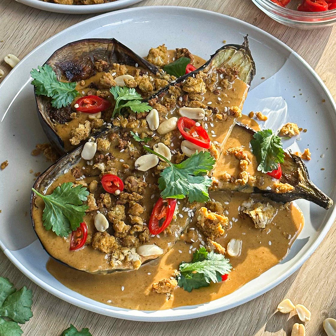 Peanut Roasted Eggplants 