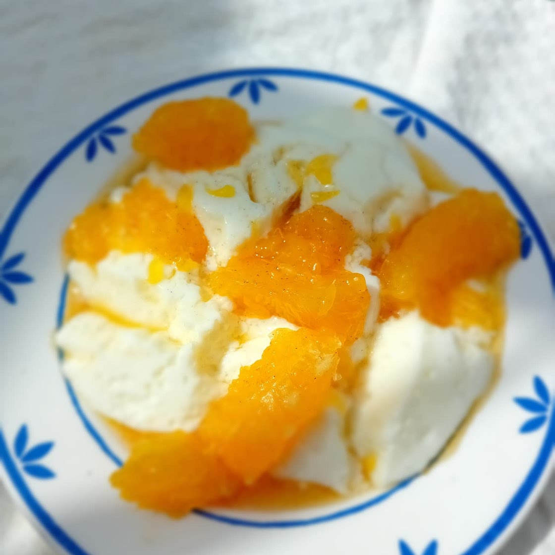 Cardamom Yogurt Pudding With Orange And Cinnamon Honey Syrup