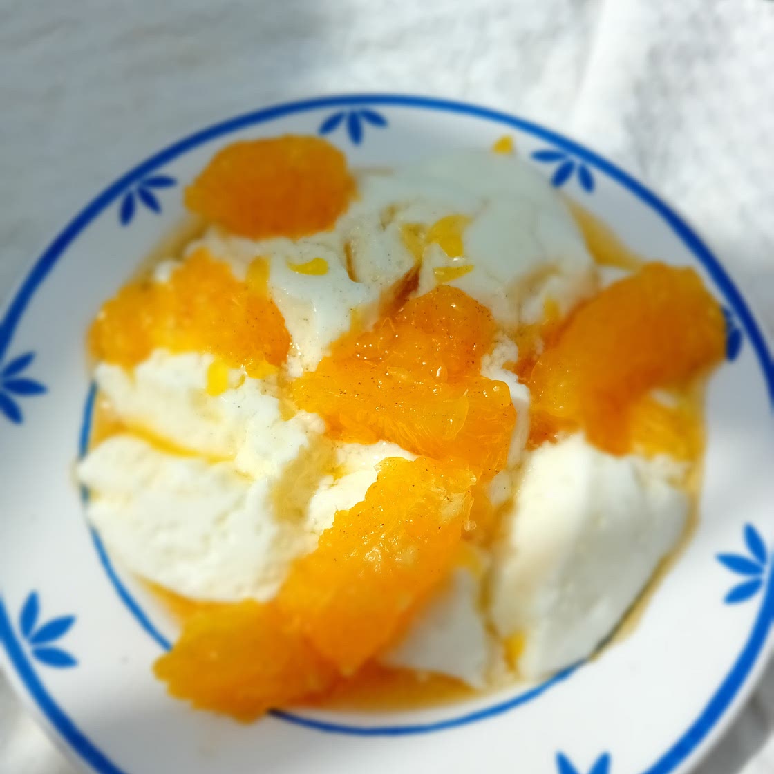 Cardamom Yogurt Pudding With Orange And Cinnamon Honey Syrup