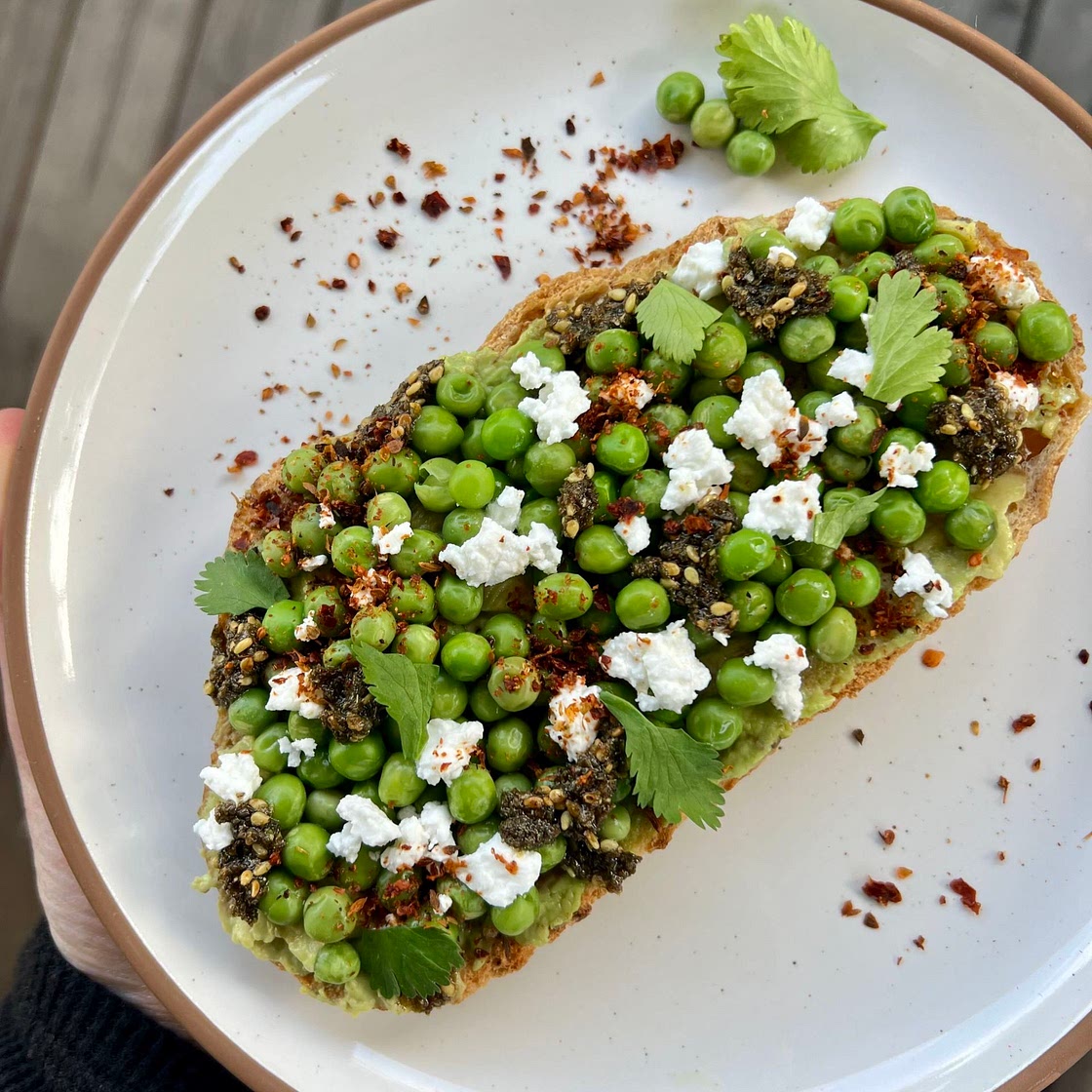 Mediterranean Pea Toast