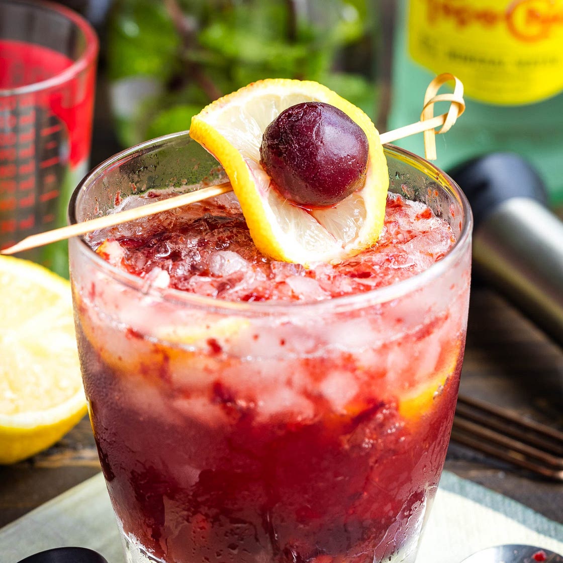 Fizzy Cherry Bourbon Sour