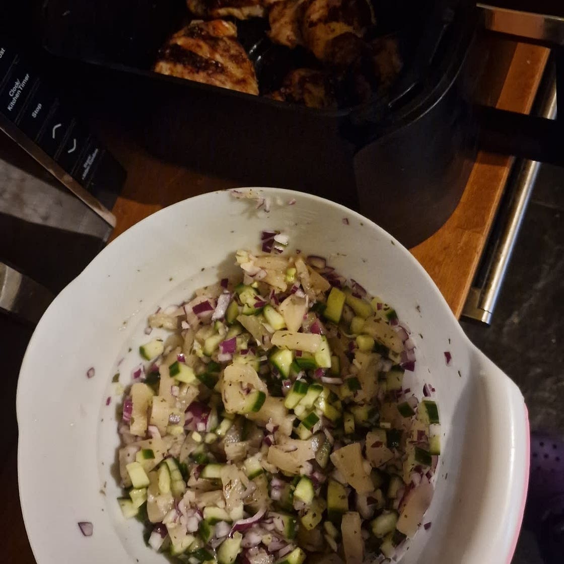 Grilled Chicken with Pineapple-Cucumber Salsa