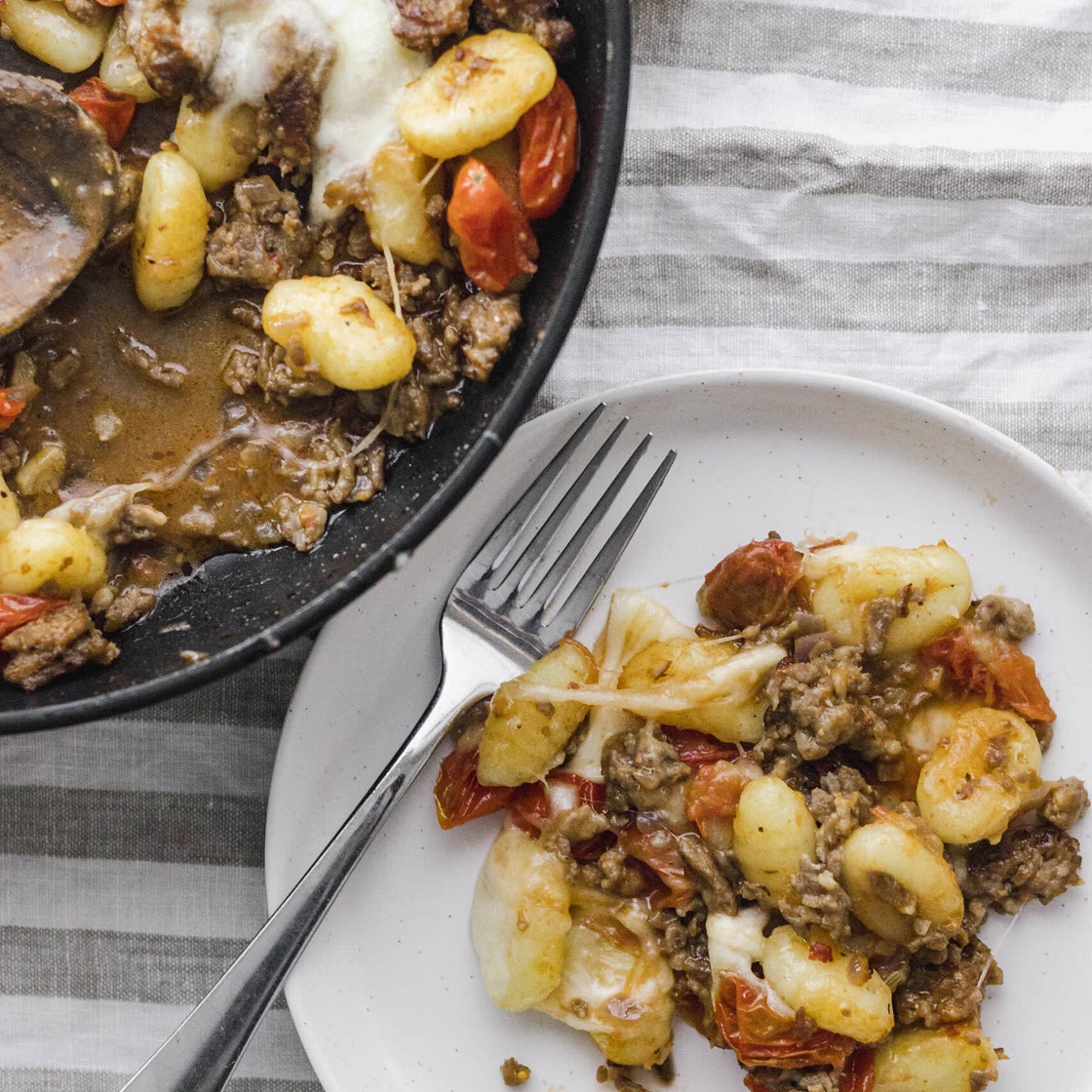 Cheesy Baked Gnocchi with Italian Sausage (One Pan Recipe)