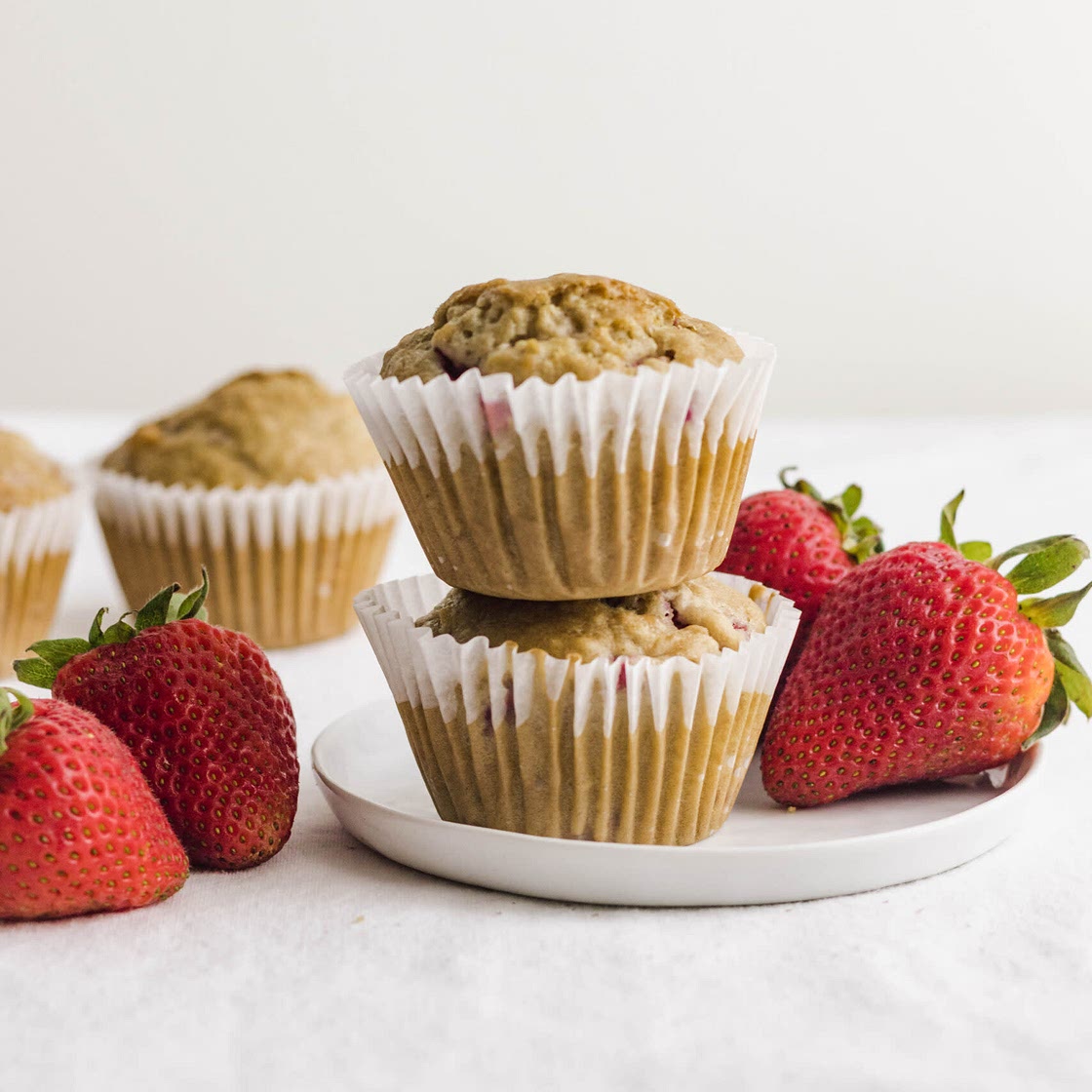 Healthy Strawberry Oat Breakfast Muffins