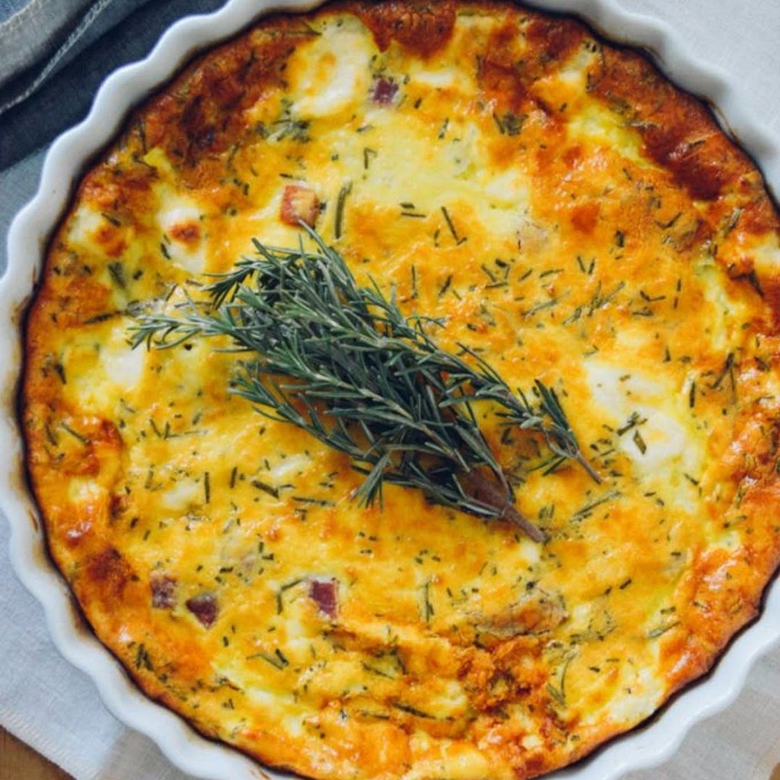 Caramelized Onion, Goat Cheese and Rosemary Quiche