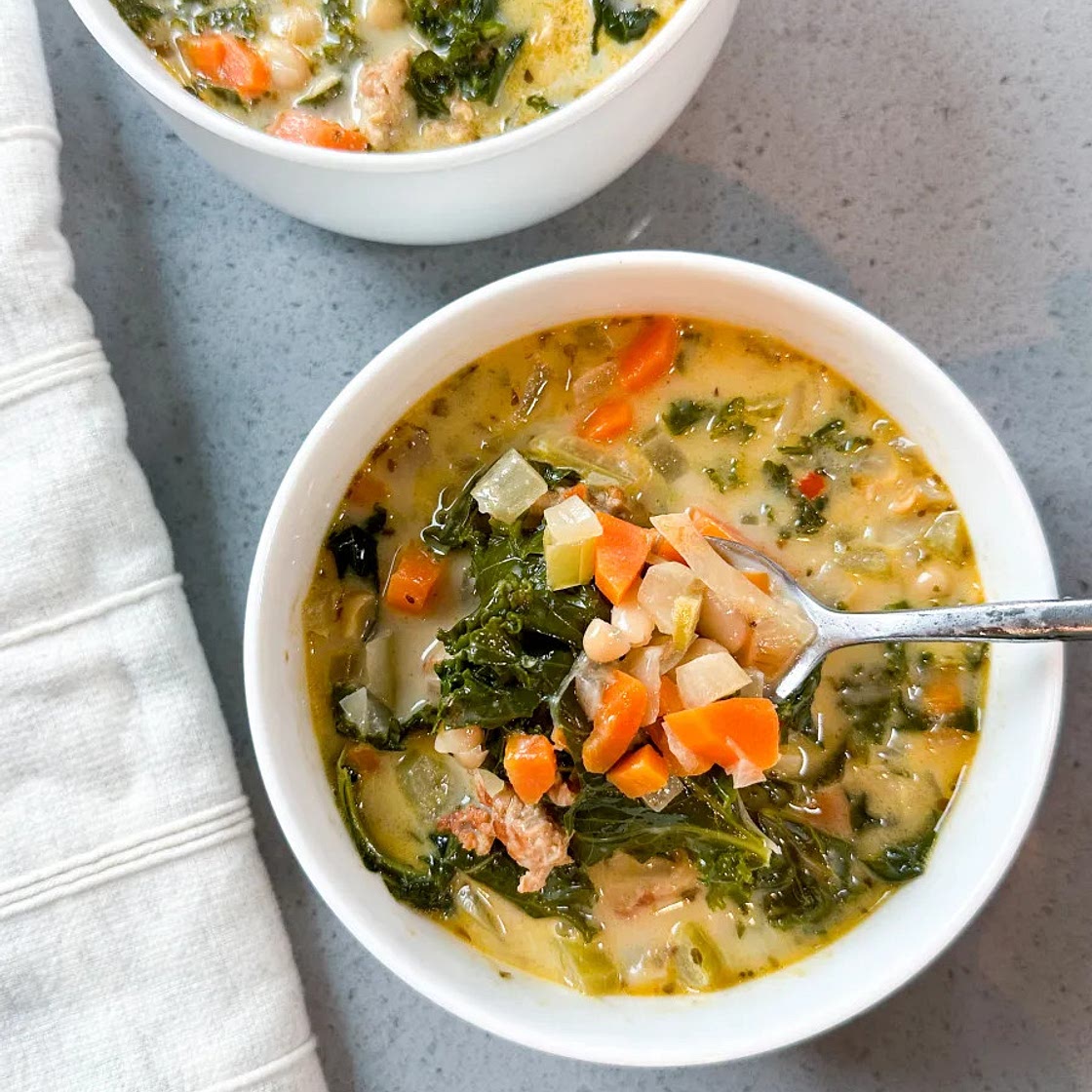 White Bean, Kale, & Sausage Soup