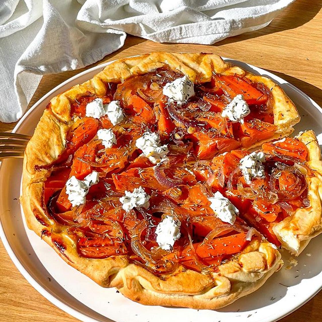 Tarte tatin carottes chèvre frais