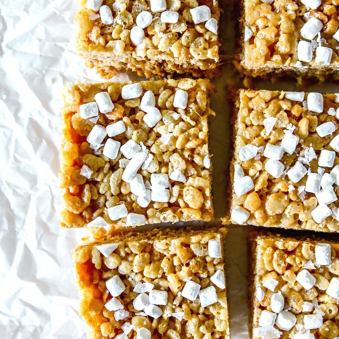 Salted Peanut Butter Rice Krispie Treats