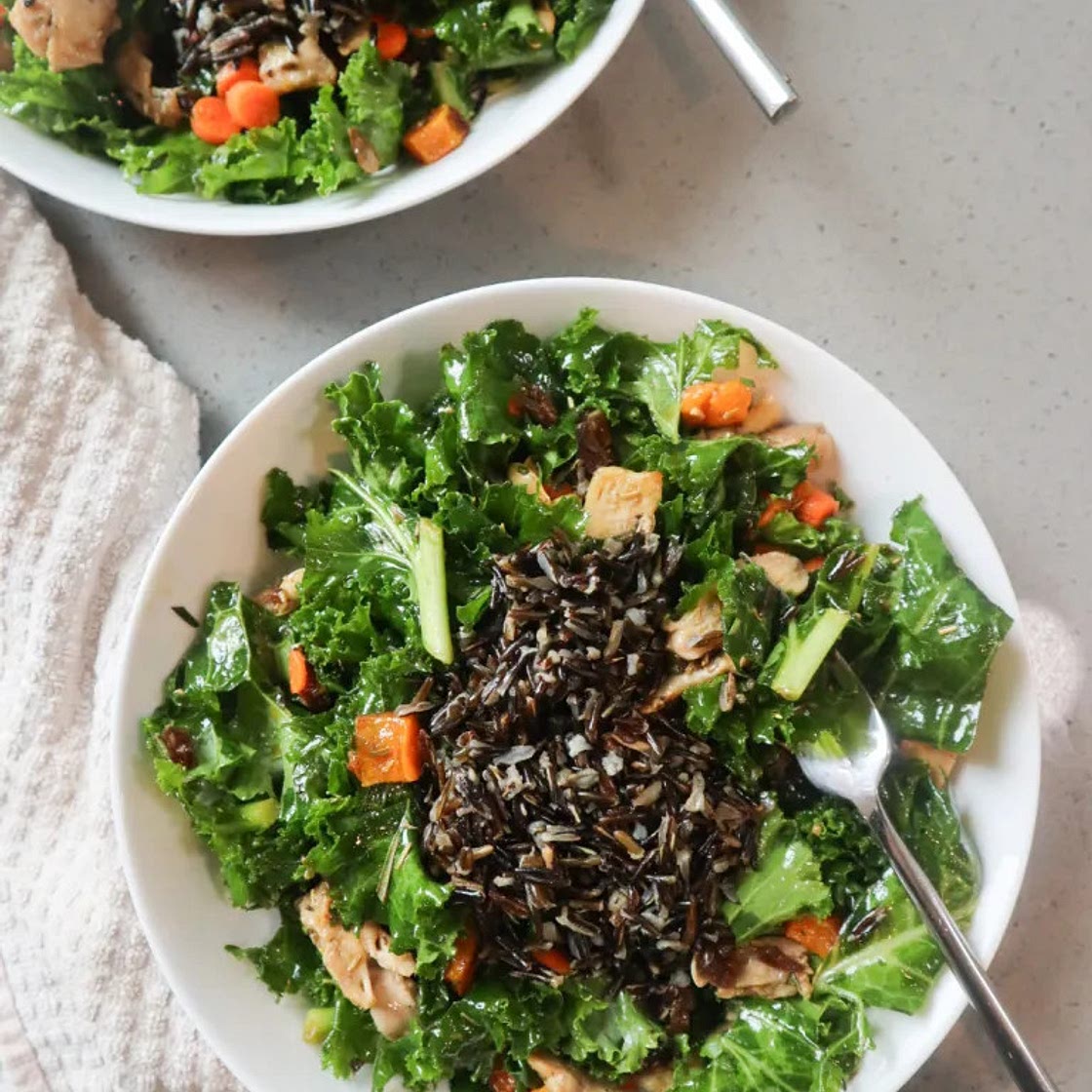 Fall Kale Salad with Butternut Squash, Dates, & Rosemary