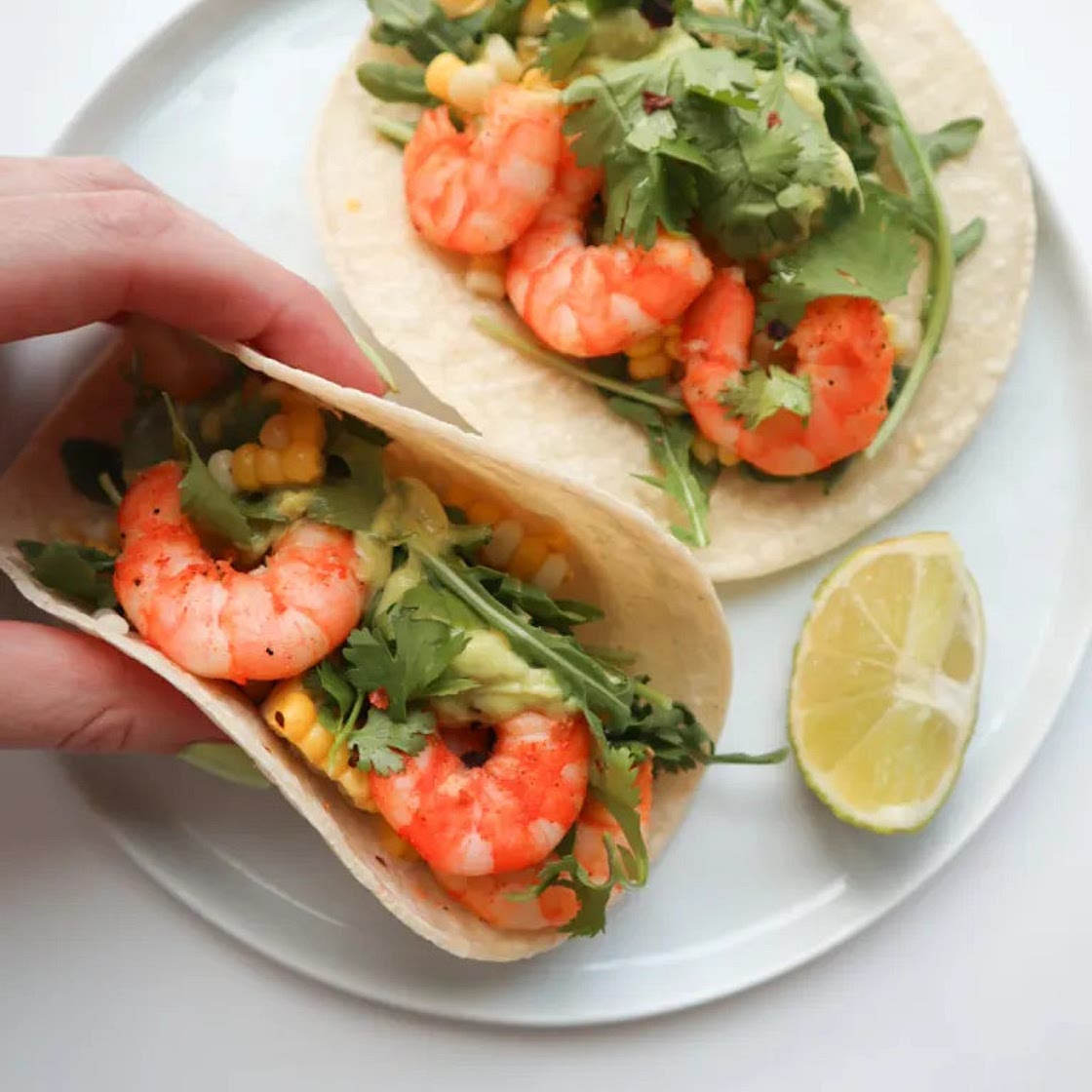 Grilled Shrimp Tacos with Avocado Sauce