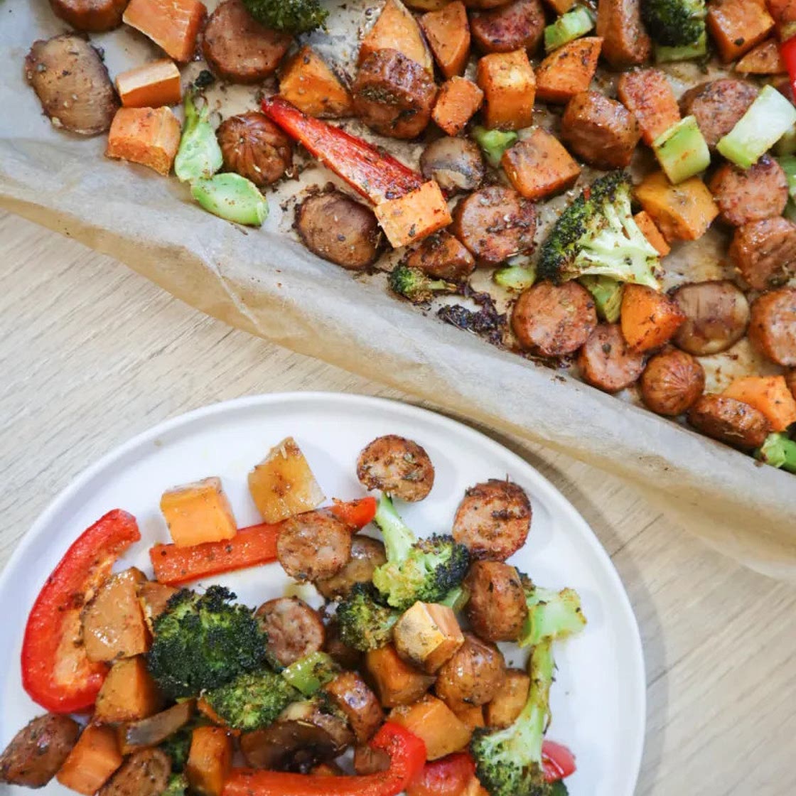 Chicken Sausage & Veggie Sheet Pan Meal