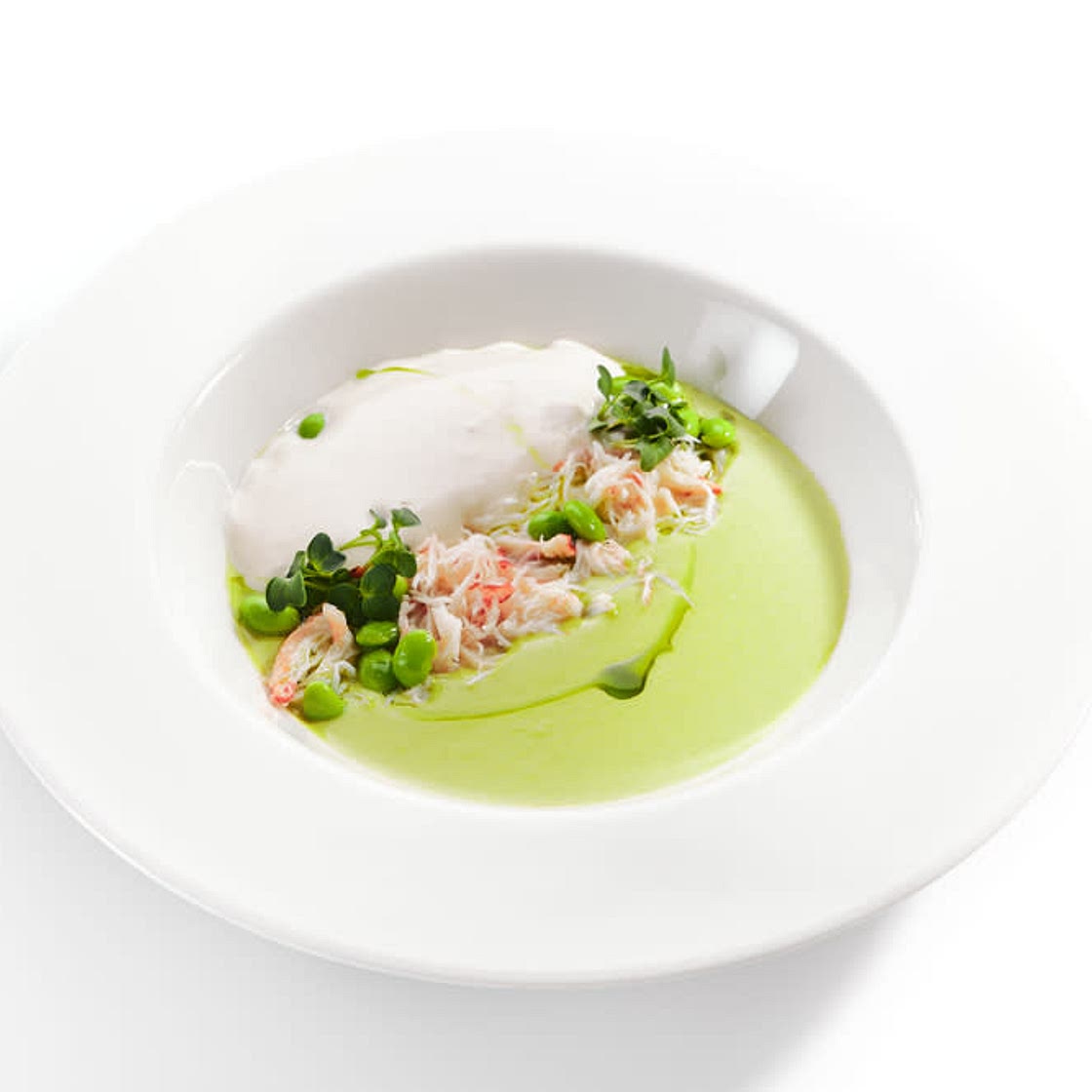 Velouté de Courgettes
(Crabe et Pesto)