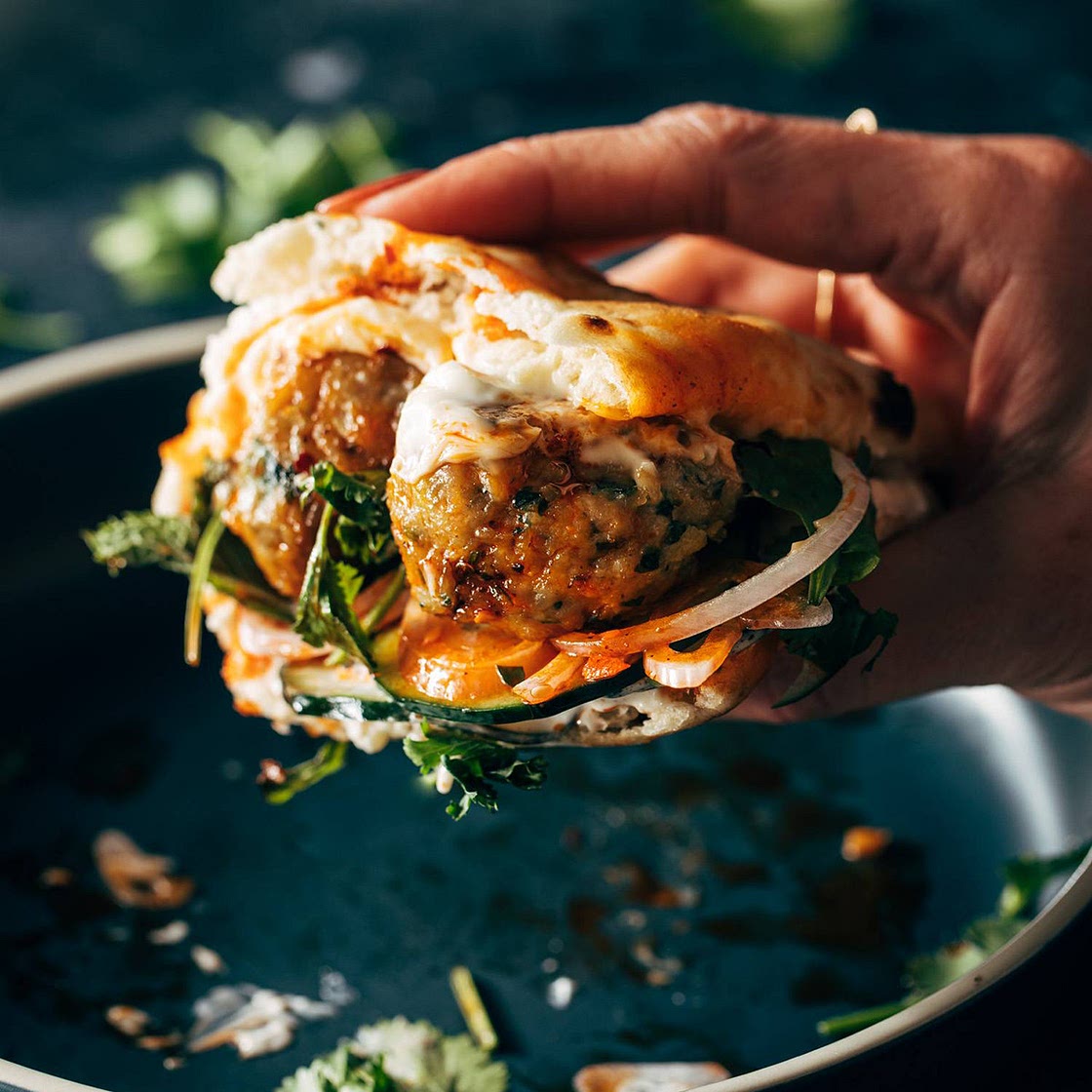Ginger Chicken Meatball Sandos
