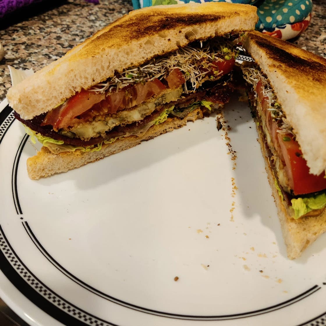 Crispy Eggplant BLT with Harissa Mayo
