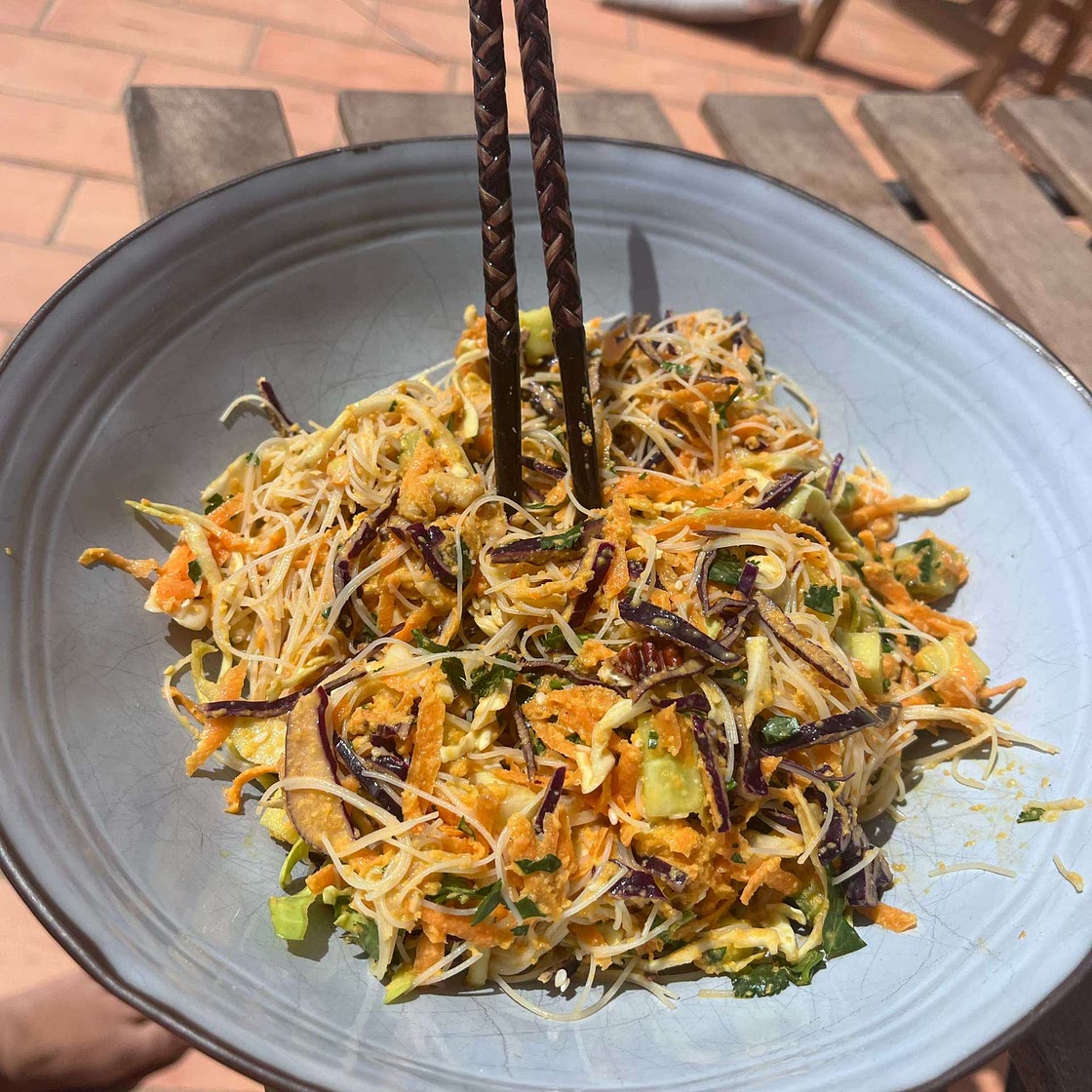 SPRING ROLL INSPIRED CHOPPED VERMICELLI SALAD WITH CARROT-GINGER