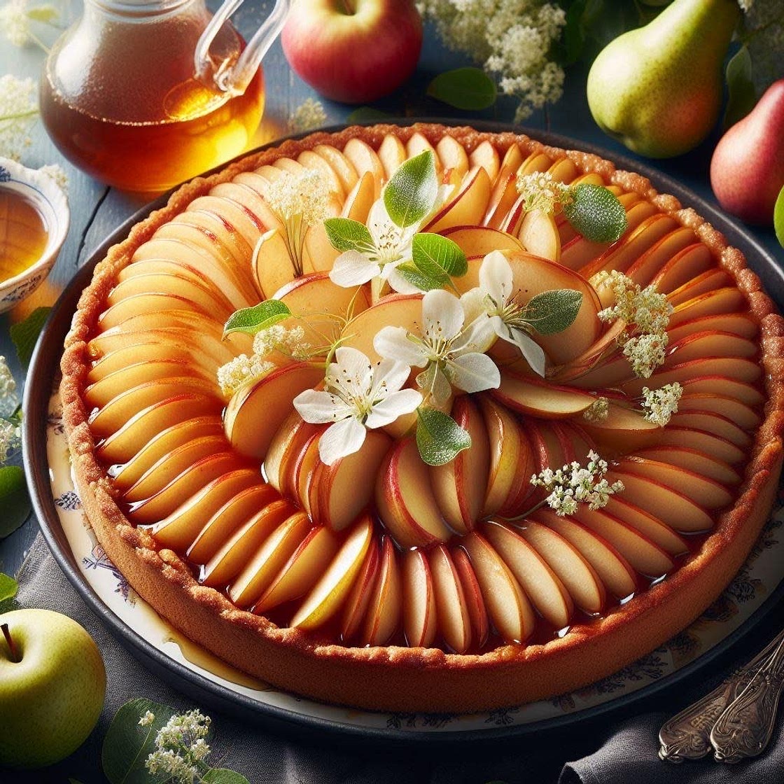 Apple, Pear and Elderflower Tarte Tatin