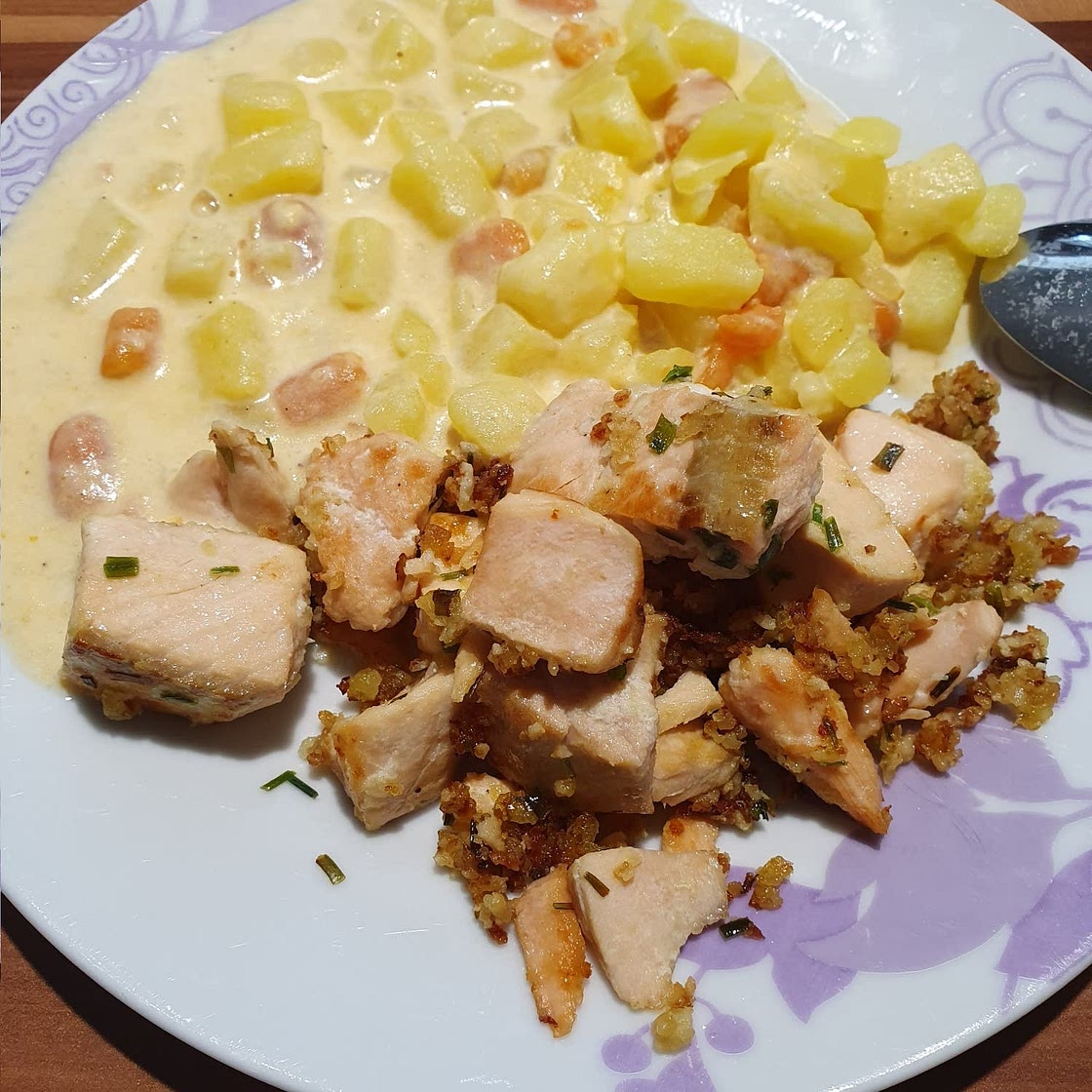 Lachs mit Rahmkartoffeln