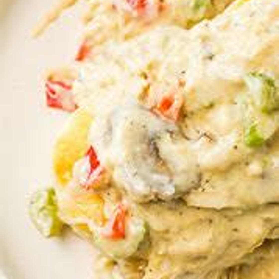 Turkey Ala King Served Over Biscuit