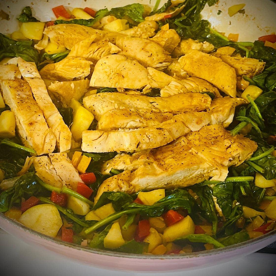Apple-Glazed Chicken w/Spinach