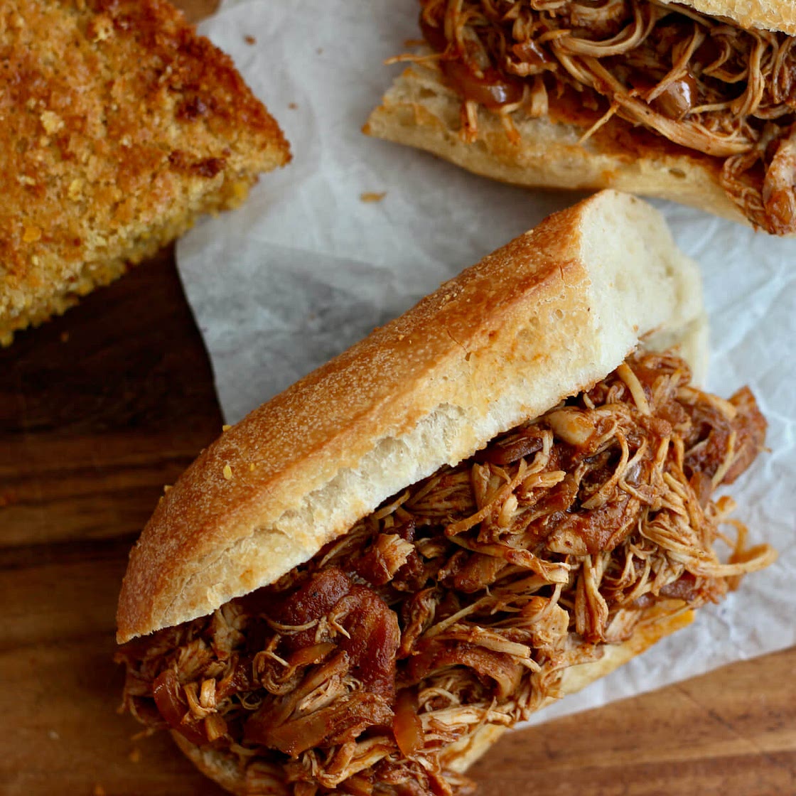 Dutch Oven Shredded Chicken with BBQ Sauce