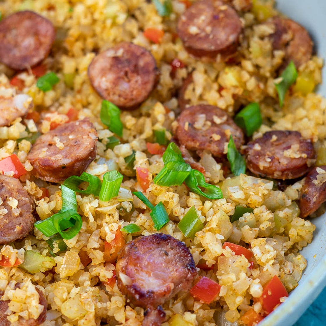 Cajun Sausage Cauliflower Rice