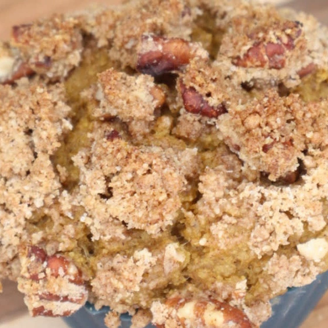 banana pumpkin protein muffins with streusel