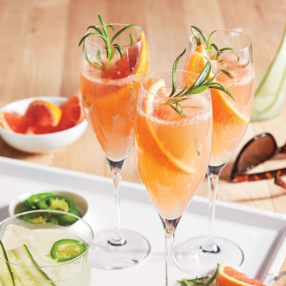 Grapefruit-Rosemary Mimosas