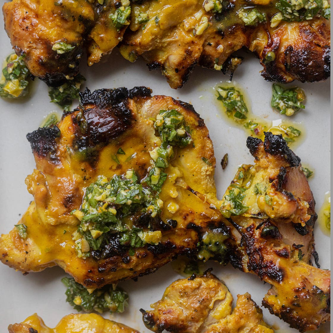 Preserved Lemon Chicken With A Pistachio Chimichurri — Middle Ea