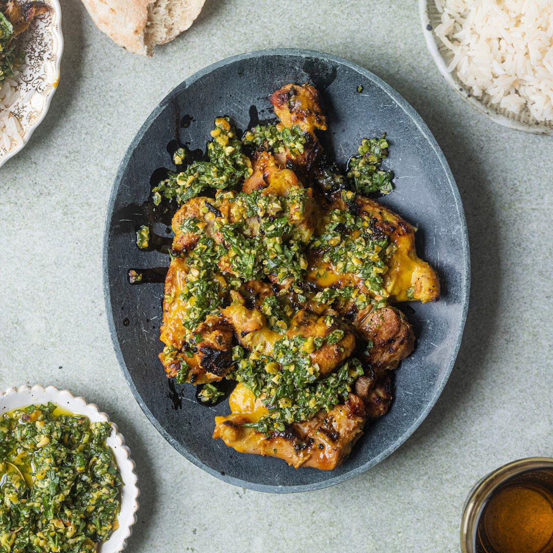 Preserved Lemon Chicken With A Pistachio Chimichurri — Middle Ea