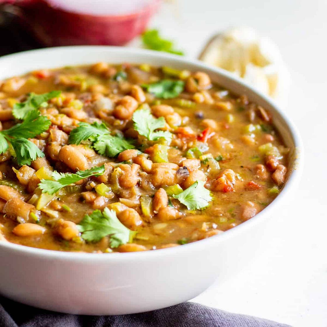 Mexican Charro Pinto Beans in Instant Pot or Crock Pot