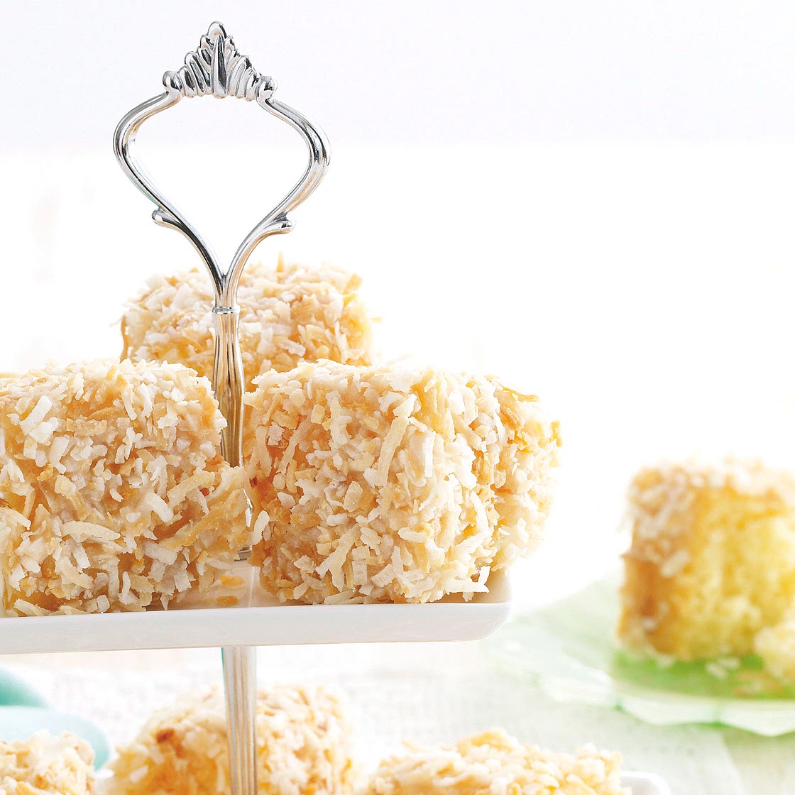 White chocolate lamingtons