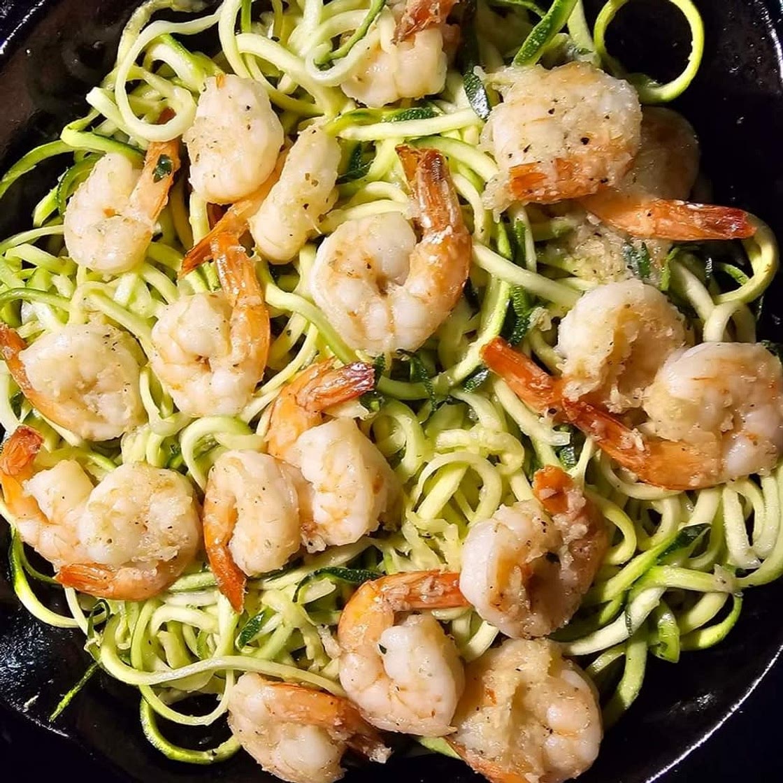 Zucchini Noodles with Garlic Shrimp