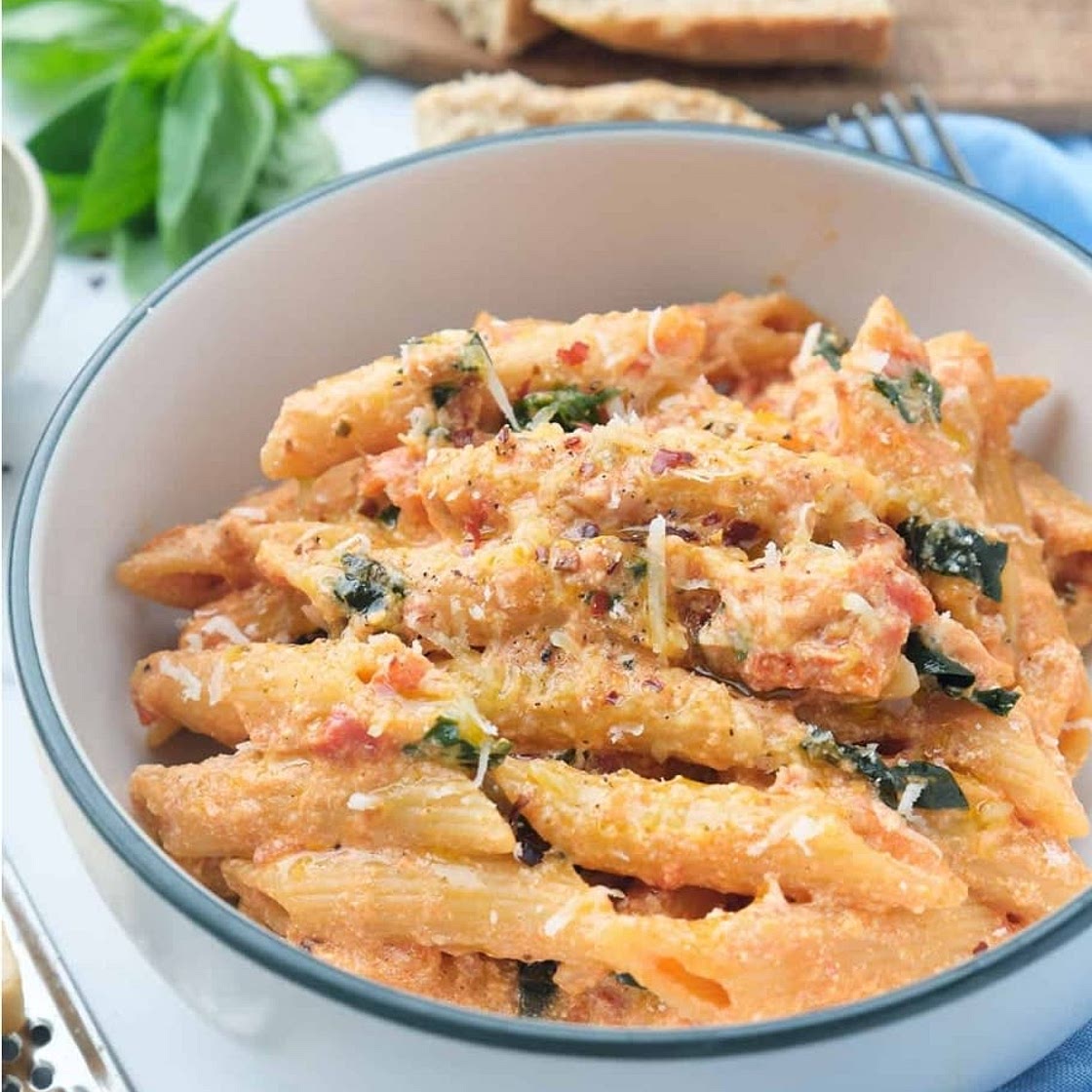 ONE-POT TOMATO BASIL PASTA WITH RICOTTA