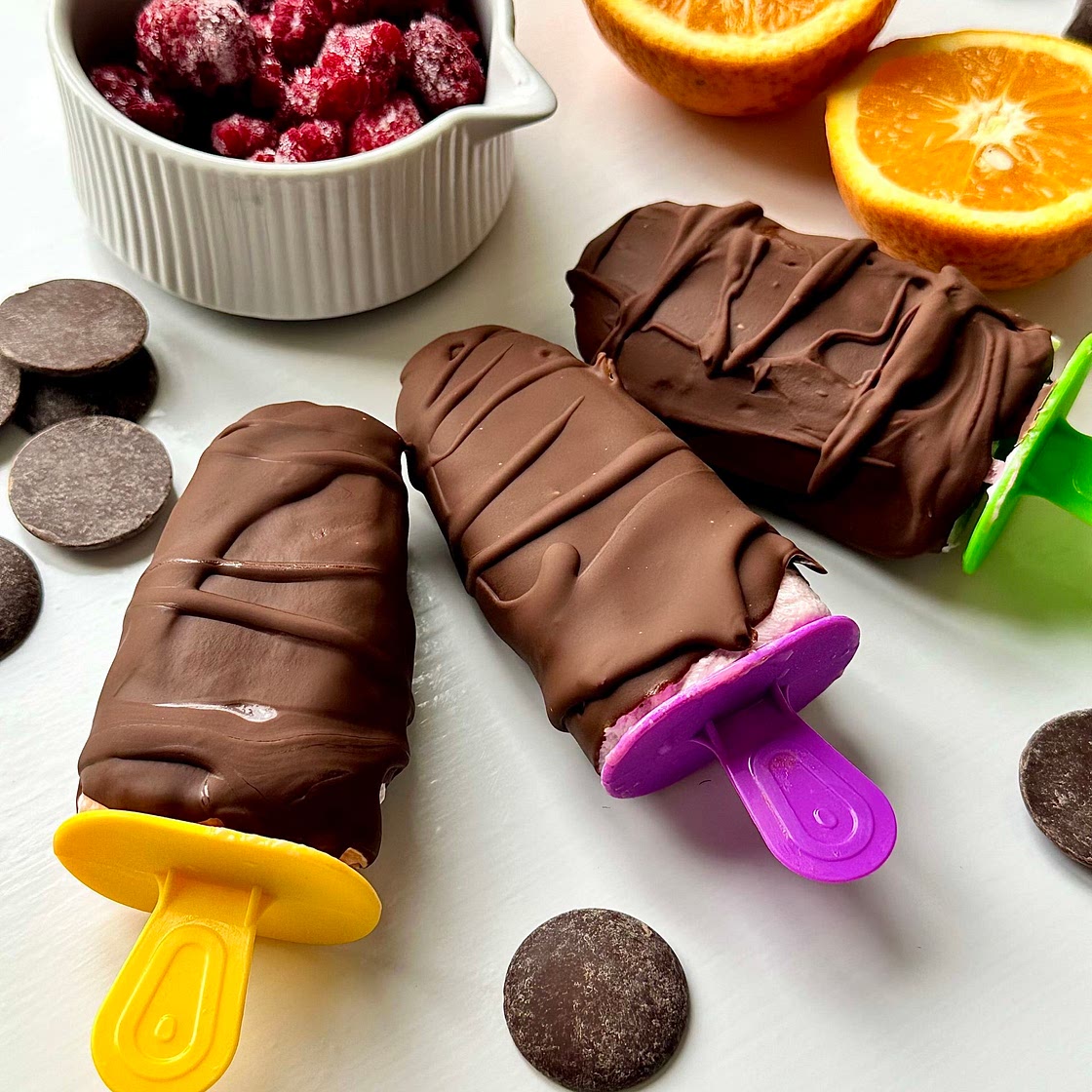 Frozen Chocolate Yogurt Pops