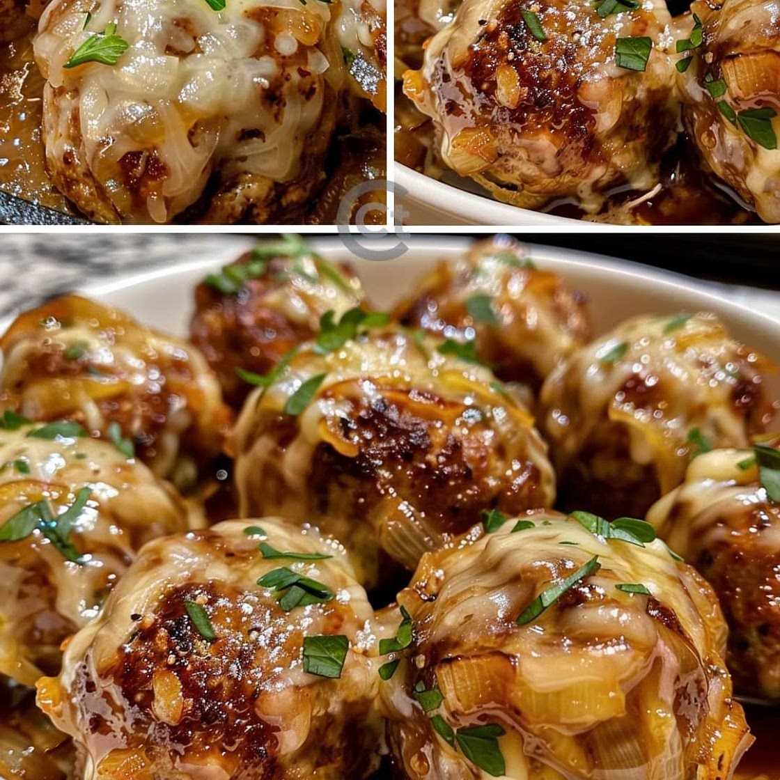 Slow Cooker French Onion Meatballs