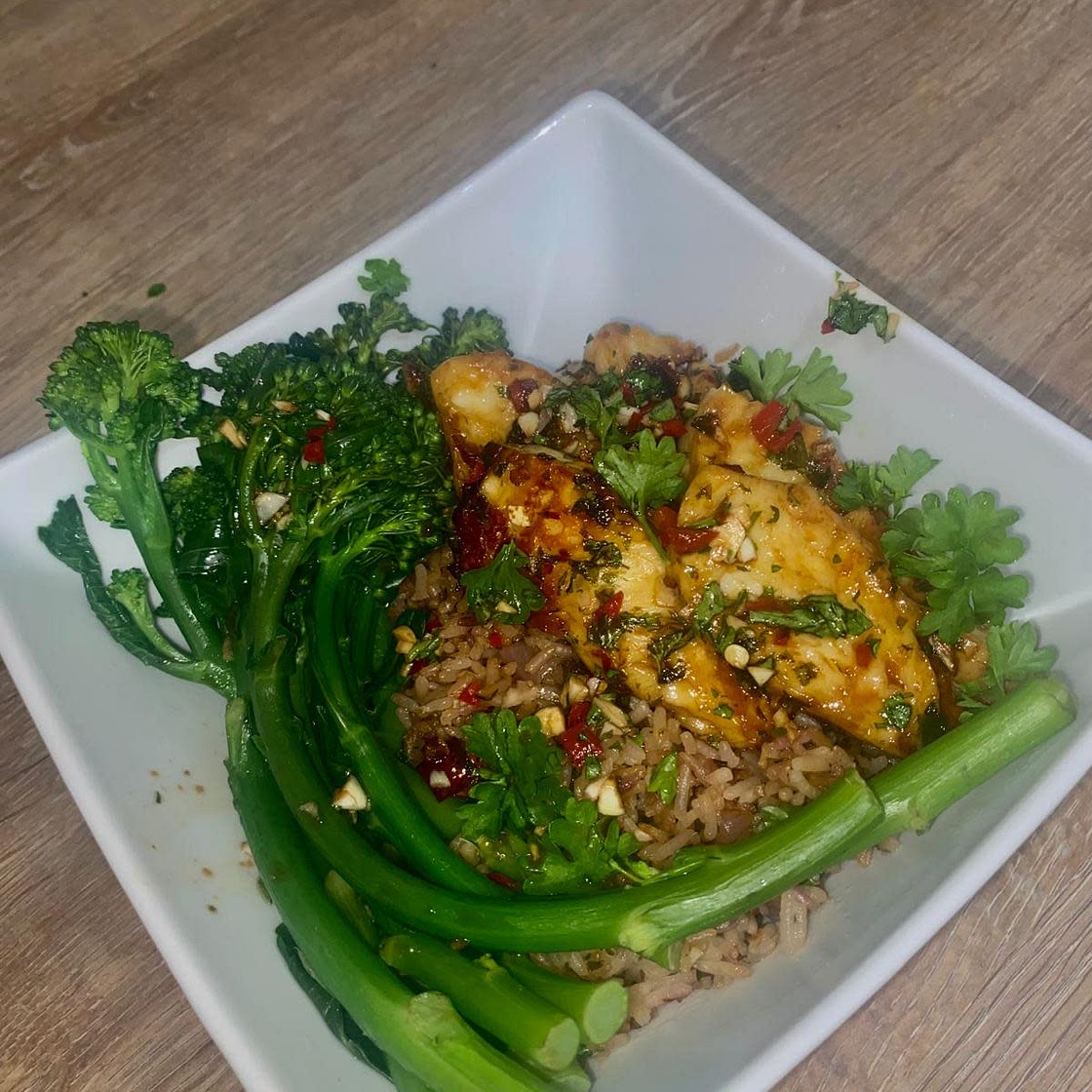 Chimichuri Halloumi with Greek Rice