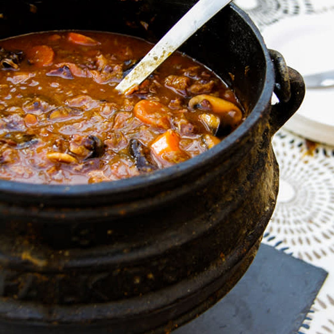 Oxtail Potjie in beer broth