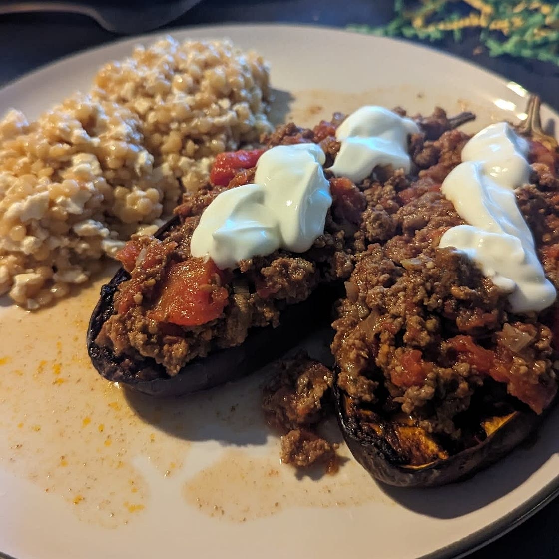 Easy Moroccan Stuffed Eggplant (beef or lamb)