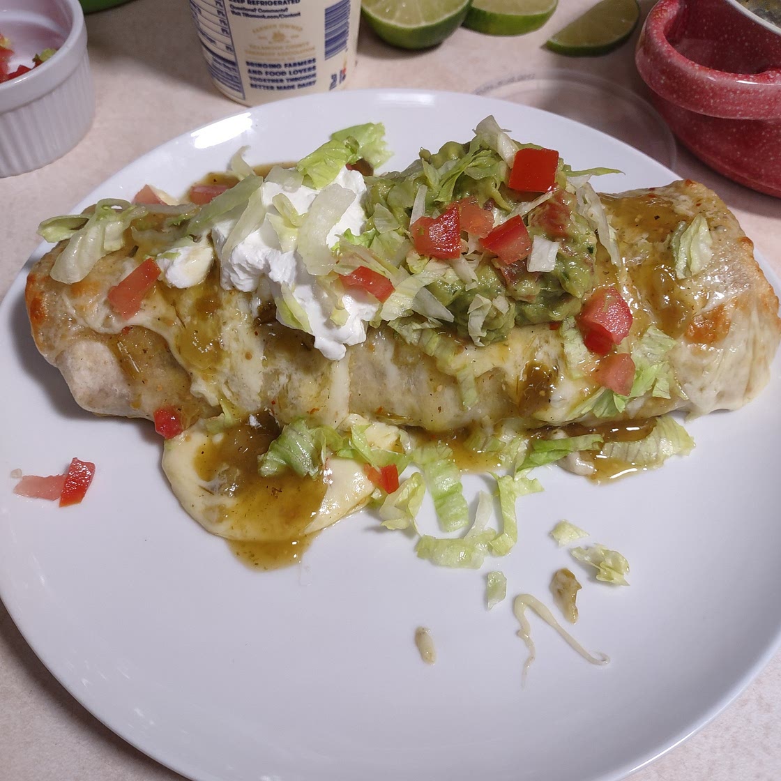 Wet Pork Burritos with Mexican Rice