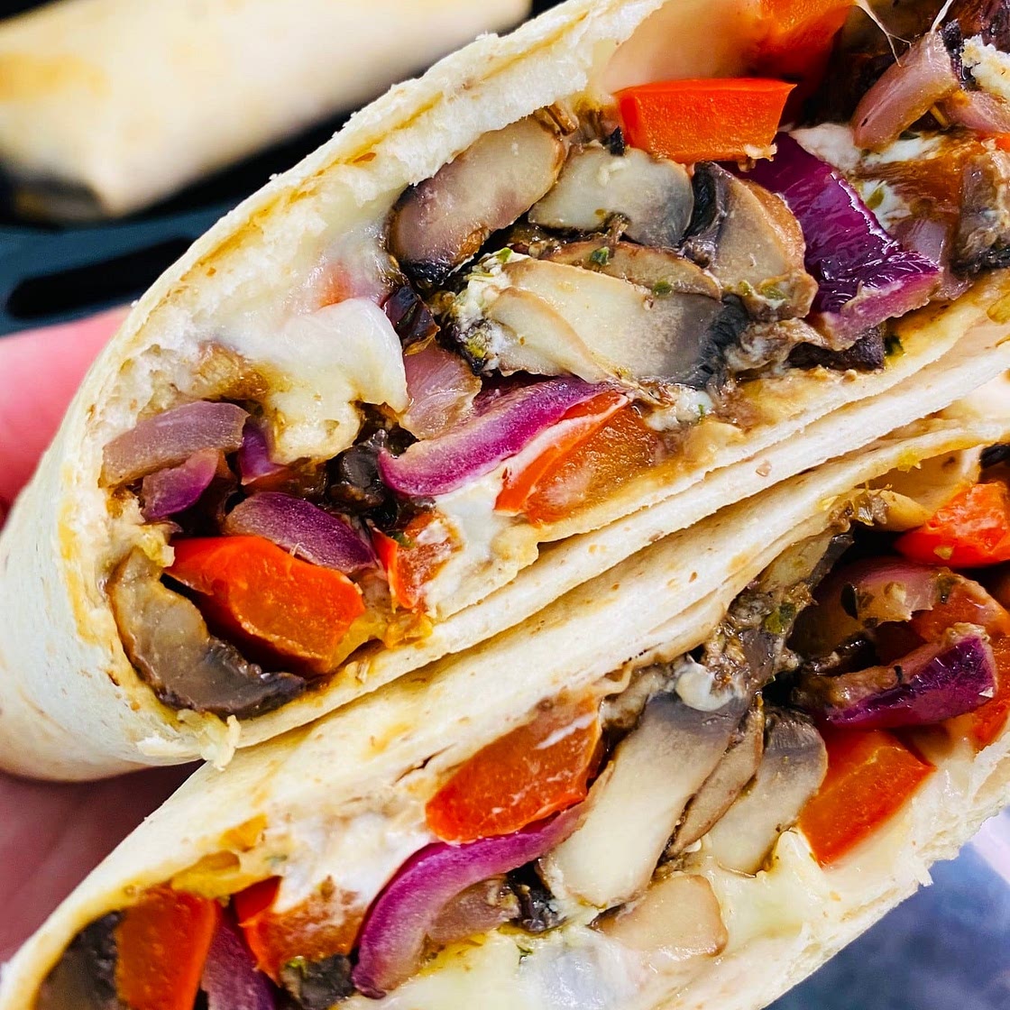 Air Fryer Balsamic Veggie Wraps