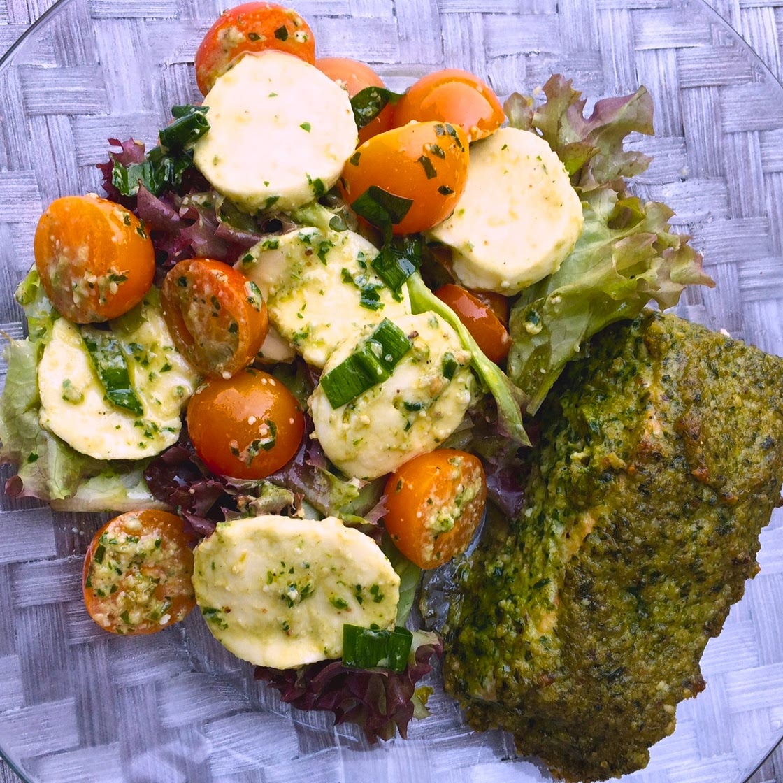 Ramp Pesto Salmon & Salad