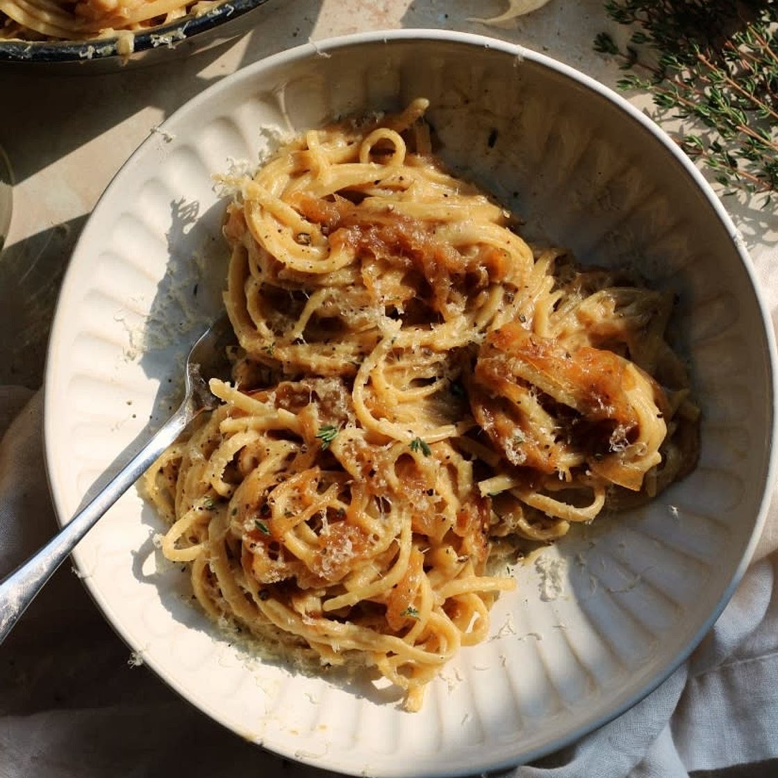 Dillicious Garlic Caramelized Onion Pasta